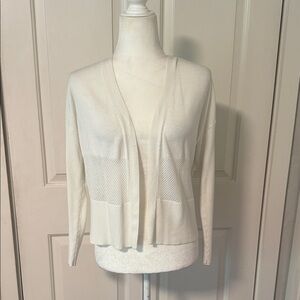 Vince Camuto Cream Open-Front Cardigan